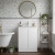 Hudson Reed Urban Floor Standing 2-Door Vanity Unit with Basin 2 Satin White - 600mm Wide