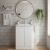Hudson Reed Urban Floor Standing 2-Door Vanity Unit with Basin 4 Satin White - 600mm Wide