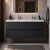 Hudson Reed Urban Wall Hung 4-Drawer Vanity Unit with Double Ceramic Basin 1200mm Wide - Satin Anthracite | Thumbnail Image