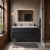 Hudson Reed Urban Wall Hung 4-Drawer Vanity Unit with Double Ceramic Basin 1200mm Wide - Satin Anthracite | Thumbnail Image
