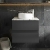 Hudson Reed Urban Wall Hung 2-Drawer Vanity Unit with Carrera Marble Worktop 600mm Wide - Satin Anthracite | Thumbnail Image