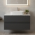 Hudson Reed Urban Wall Hung 2-Drawer Vanity Unit with Carrera Marble Worktop 800mm Wide - Satin Anthracite | Thumbnail Image