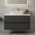 Hudson Reed Urban Wall Hung 2-Drawer Vanity Unit with Sparkling White Worktop 800mm Wide - Satin Anthracite