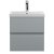 Hudson Reed Urban Wall Hung 2-Drawer Vanity Unit with Basin 3 Satin Grey - 500mm Wide