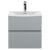 Hudson Reed Urban Wall Hung 2-Drawer Vanity Unit with Basin 4 Satin Grey - 500mm Wide