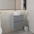 Hudson Reed Urban Wall Hung 2-Drawer Vanity Unit with Worktop 500mm Wide - Satin Grey