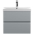 Hudson Reed Urban Wall Hung 2-Drawer Vanity Unit with Basin 3 Satin Grey - 600mm Wide