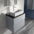 Hudson Reed Urban Wall Hung 2-Drawer Vanity Unit with Sparkling Black Worktop 800mm Wide - Satin Grey