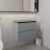 Hudson Reed Urban Wall Hung 2-Drawer Vanity Unit with Sparkling Black Worktop 600mm Wide - Satin Grey