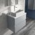 Hudson Reed Urban Wall Hung 2-Drawer Vanity Unit with Sparkling White Worktop 800mm Wide - Satin Grey