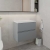 Hudson Reed Urban Wall Hung 2-Drawer Vanity Unit with Sparkling White Worktop 600mm Wide - Satin Grey