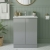Hudson Reed Urban Floor Standing 2-Door Vanity Unit with Basin 2 Satin Grey - 600mm Wide