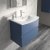 Hudson Reed Urban Wall Hung 2-Drawer Vanity Unit with Basin 4 Satin Blue - 800mm Wide