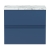 Hudson Reed Urban Wall Hung 2-Drawer Vanity Unit with Carrera Marble Worktop 600mm Wide - Satin Blue | Thumbnail Image