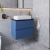 Hudson Reed Urban Wall Hung 2-Drawer Vanity Unit with Sparkling White Worktop 600mm Wide - Satin Blue