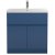 Hudson Reed Urban Floor Standing 2-Door Vanity Unit with Basin 3 Satin Blue - 800mm Wide | Thumbnail Image