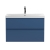 Hudson Reed Urban Wall Hung 2-Drawer Vanity Unit with Basin 3 Satin Blue - 800mm Wide