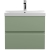 Hudson Reed Urban Wall Hung 2-Drawer Vanity Unit with Basin 3 Satin Green - 600mm Wide