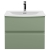 Hudson Reed Urban Wall Hung 2-Drawer Vanity Unit with Basin 4 Satin Green - 600mm Wide
