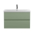 Hudson Reed Urban Wall Hung 2-Drawer Vanity Unit with Basin 3 Satin Green - 800mm Wide