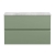 Hudson Reed Urban Wall Hung 2-Drawer Vanity Unit with Bellato Grey Worktop 800mm Wide - Satin Green