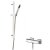 Hudson Reed Windon Square Thermostatic Bar Shower Valve with Sheer Slider Rail Kit - Chrome