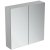 Ideal Standard 2-Door Mirror Cabinet with Bottom Ambient Light 700mm Wide - Aluminium
