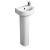 Ideal Standard Concept Arc Handrinse Basin and Full Pedestal Right Handed 350mm Wide