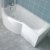 Ideal Standard Concept P-Shaped Curved Shower Bath with Front Panel and Screen