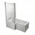 Ideal Standard Concept L-Shaped Hinged Bath Screen with Towel Rail 1400mm H x 828mm W - 5mm Glass
