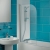 Ideal Standard Connect Round Top Radius Hinged Bath Screen 1410mm H x 820mm W - 5mm Glass | Thumbnail Image
