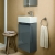 Ideal Standard Eurovit+ RH Wall Hung 1-Door Vanity Unit with Basin 350mm Wide - Mid Grey | Thumbnail Image
