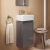 Ideal Standard Eurovit+ LH Wall Hung 1-Door Vanity Unit with Basin 350mm Wide - Mid Grey | Thumbnail Image
