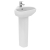 Ideal Standard I.Life A Corner Handrinse Basin with Full Pedestal 400mm Wide - 1 Tap Hole