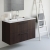 Ideal Standard I.Life A Wall Hung 2-Drawer Vanity Unit with Basin and Matt Black Handle 1040mm Wide - Coffee Oak