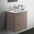 Ideal Standard I.Life A Wall Hung 2-Drawer Vanity Unit with Basin and Matt Black Handle 640mm Wide - Matt Griege