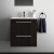 Ideal Standard I.Life A Wall Hung 2-Drawer Vanity Unit with Basin and Matt Black Handle 640mm Wide - Coffee Oak