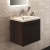 Ideal Standard I.Life S Compact Wall Hung 1-Drawer Vanity Unit with Basin and Matt Black Handle 500mm Wide - Coffee Oak