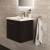 Ideal Standard I.Life S Compact Wall Hung 1-Drawer Vanity Unit with Basin and Matt Black Handle 500mm Wide - Coffee Oak