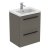 Ideal Standard I.Life S Compact Wall Hung 2-Drawer Vanity Unit with Basin and Matt Black Handle 500mm Wide - Matt Quartz Grey