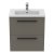 Ideal Standard I.Life S Compact Wall Hung 2-Drawer Vanity Unit with Basin and Matt Black Handle 600mm Wide - Matt Quartz Grey