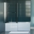 Ideal Standard Tempo L-Shaped Cube Bath Screen with Hinged End Panel and Towel Rail 1400mm H x 830mm W - 5mm Glass