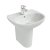 Ideal Standard Tesi Cloakroom Basin and Semi Pedestal 450mm Wide 1 Tap Hole