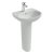 Ideal Standard Tesi Cloakroom Basin and Full Pedestal 450mm Wide 1 Tap Hole