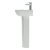 Ideal Standard Tesi Cloakroom Basin and Full Pedestal 450mm Wide 1 Tap Hole