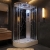 Insignia Platinum Black Marble Offset Quadrant Non Steam Shower Bath Cabin 1100mm x 700mm RH - Chrome Frame | Thumbnail Image