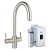 InSinkErator 3N1 J Shape Kitchen Sink Mixer Tap with Neo Tank and Filter - Brushed Steel
