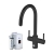 InSinkErator 4N1 J Shape Kitchen Sink Mixer Tap with Neo Tank and Filter - Black Velvet