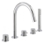 JTP Florence 5-Hole Bath Shower Mixer with Extractable Hose - Chrome