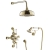 JTP Grosvenor Exposed Thermostatic Shower Mixer with Fixed Shower Head and Handshower - Polished Gold